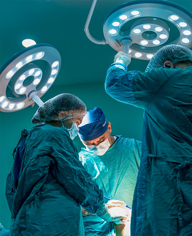 Surgeons in an operating room